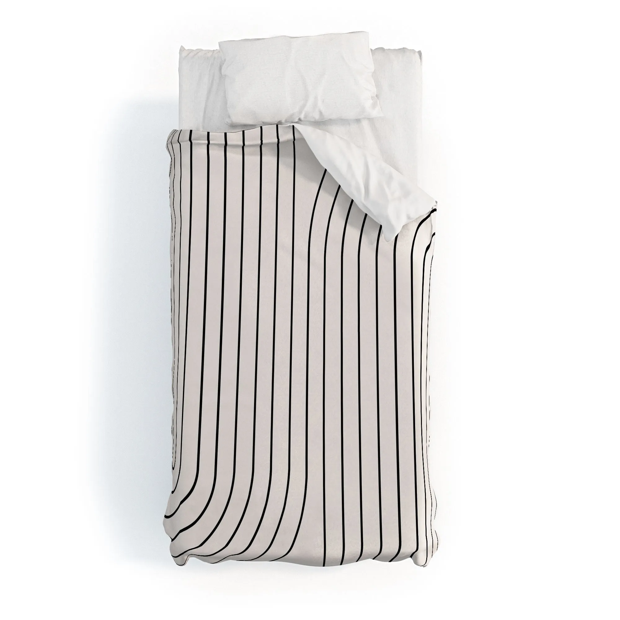 MINIMAL LINE CURVATURE BLACK AND WHITE DUVET / COMFORTER