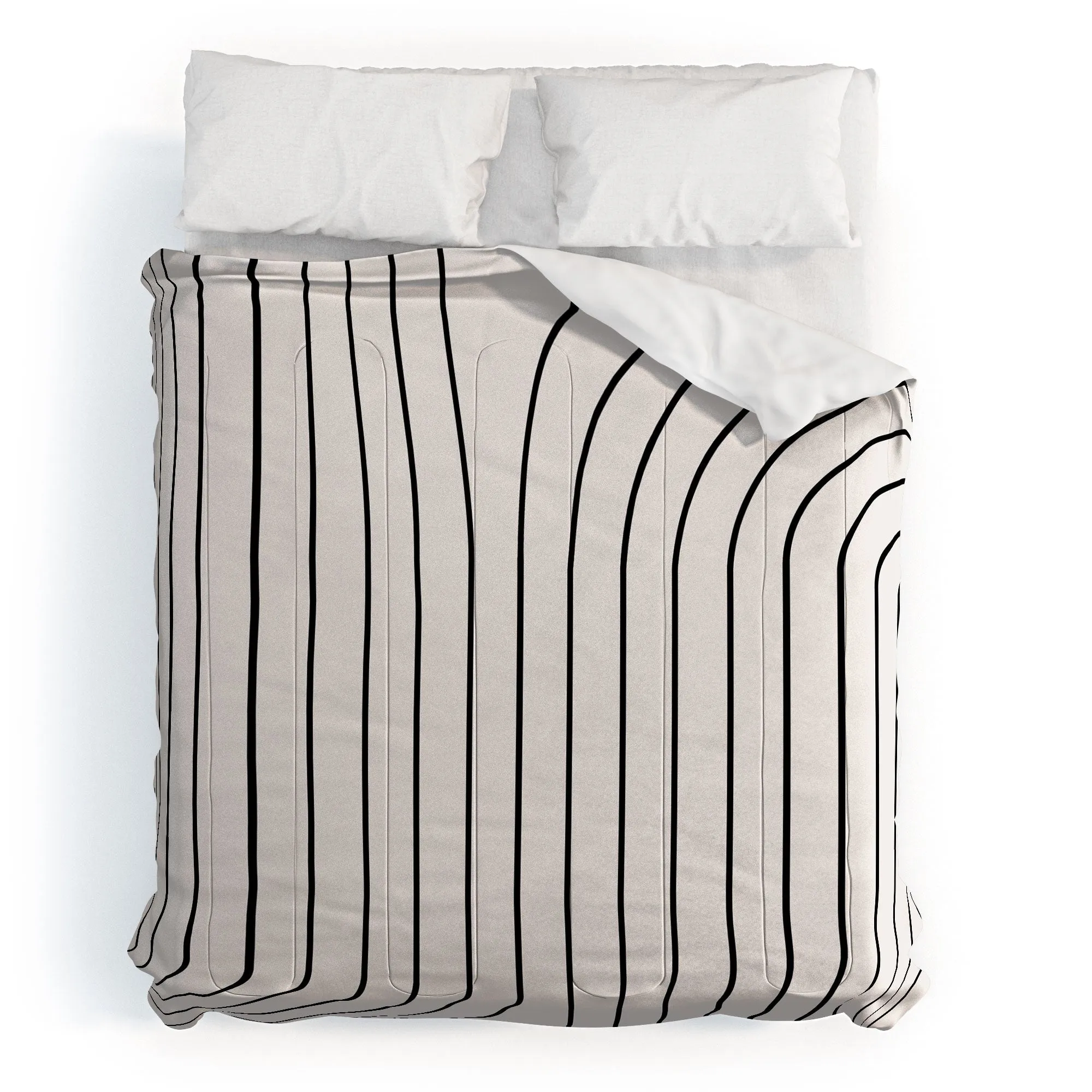 MINIMAL LINE CURVATURE BLACK AND WHITE DUVET / COMFORTER