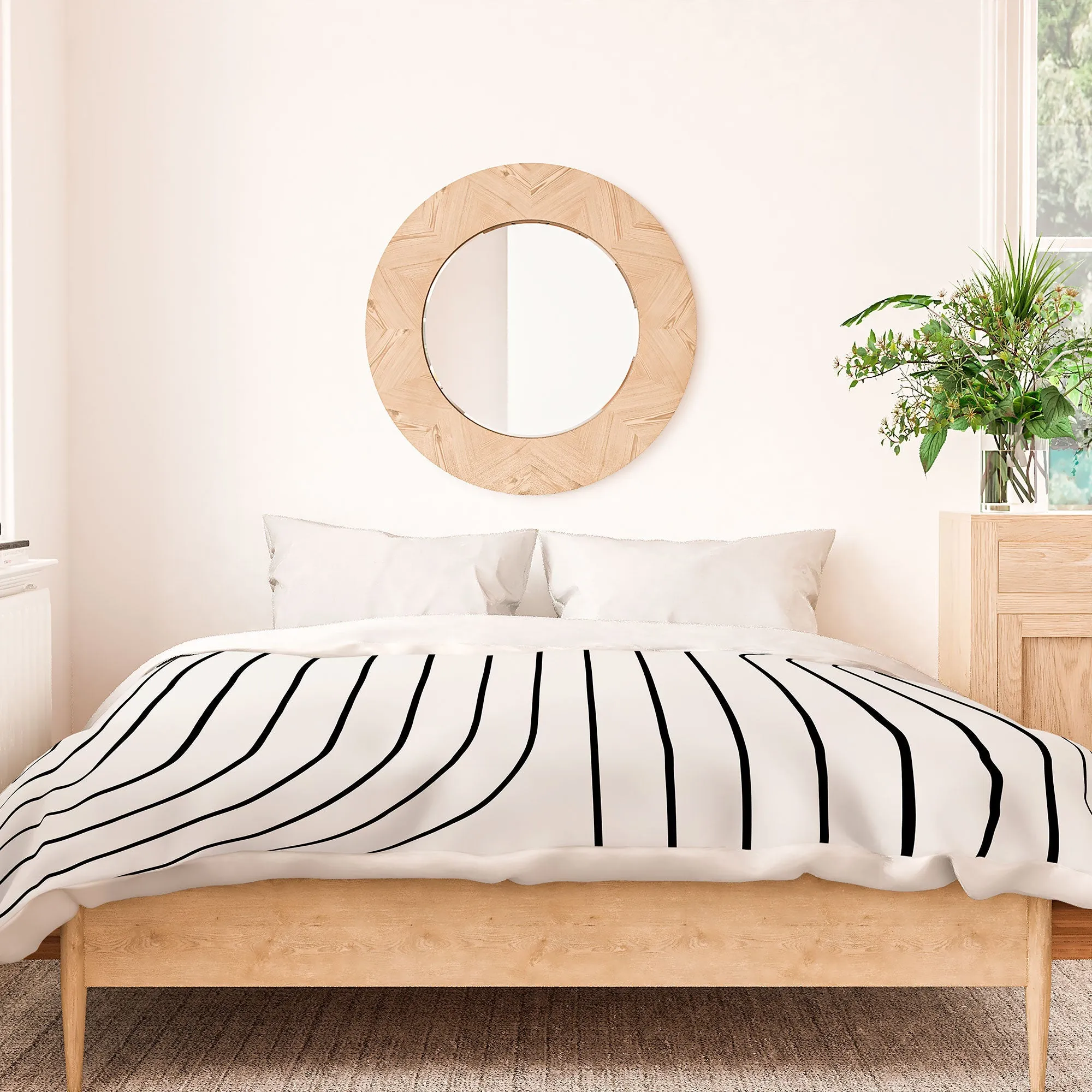 MINIMAL LINE CURVATURE BLACK AND WHITE DUVET / COMFORTER
