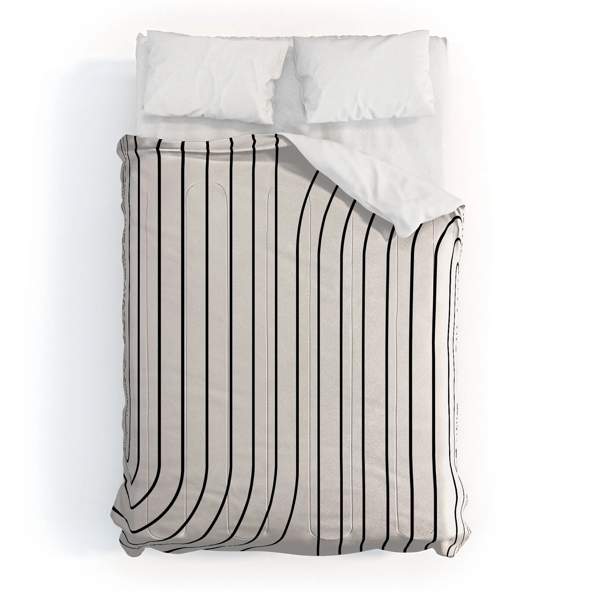 MINIMAL LINE CURVATURE BLACK AND WHITE DUVET / COMFORTER