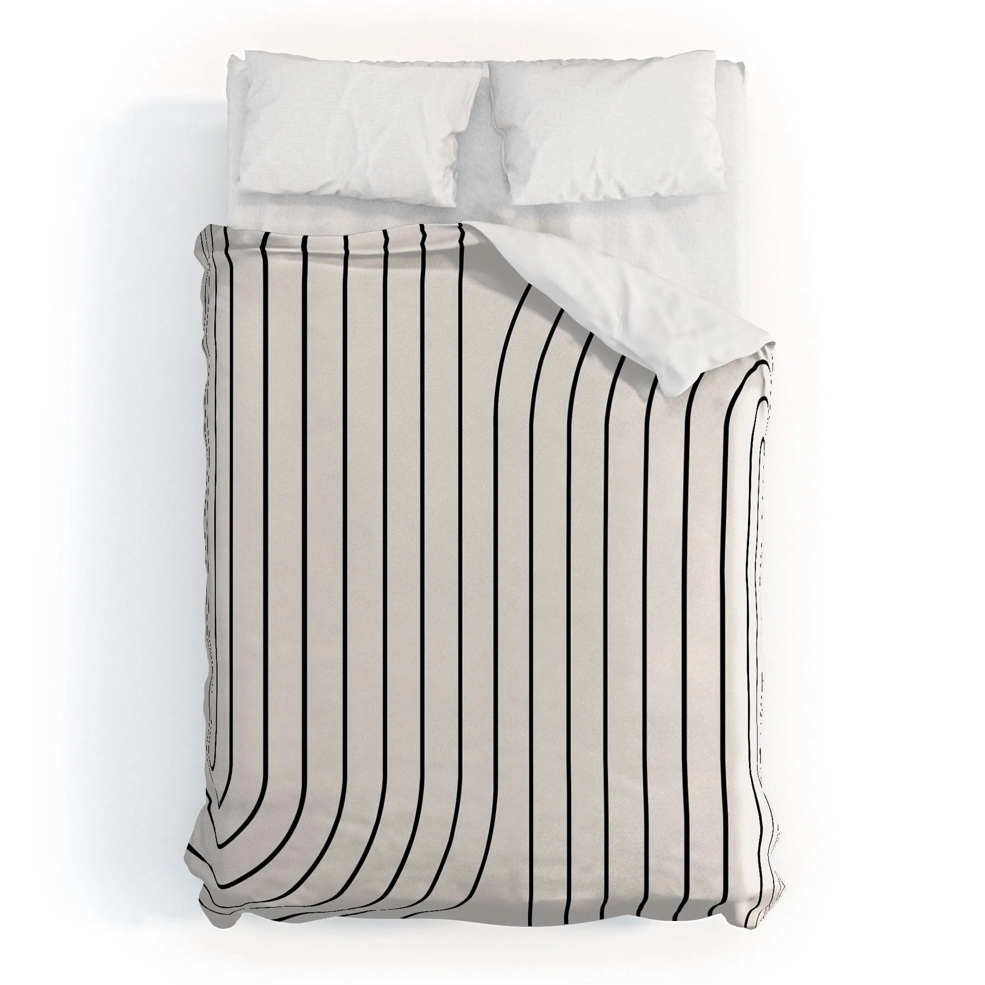 MINIMAL LINE CURVATURE BLACK AND WHITE DUVET / COMFORTER