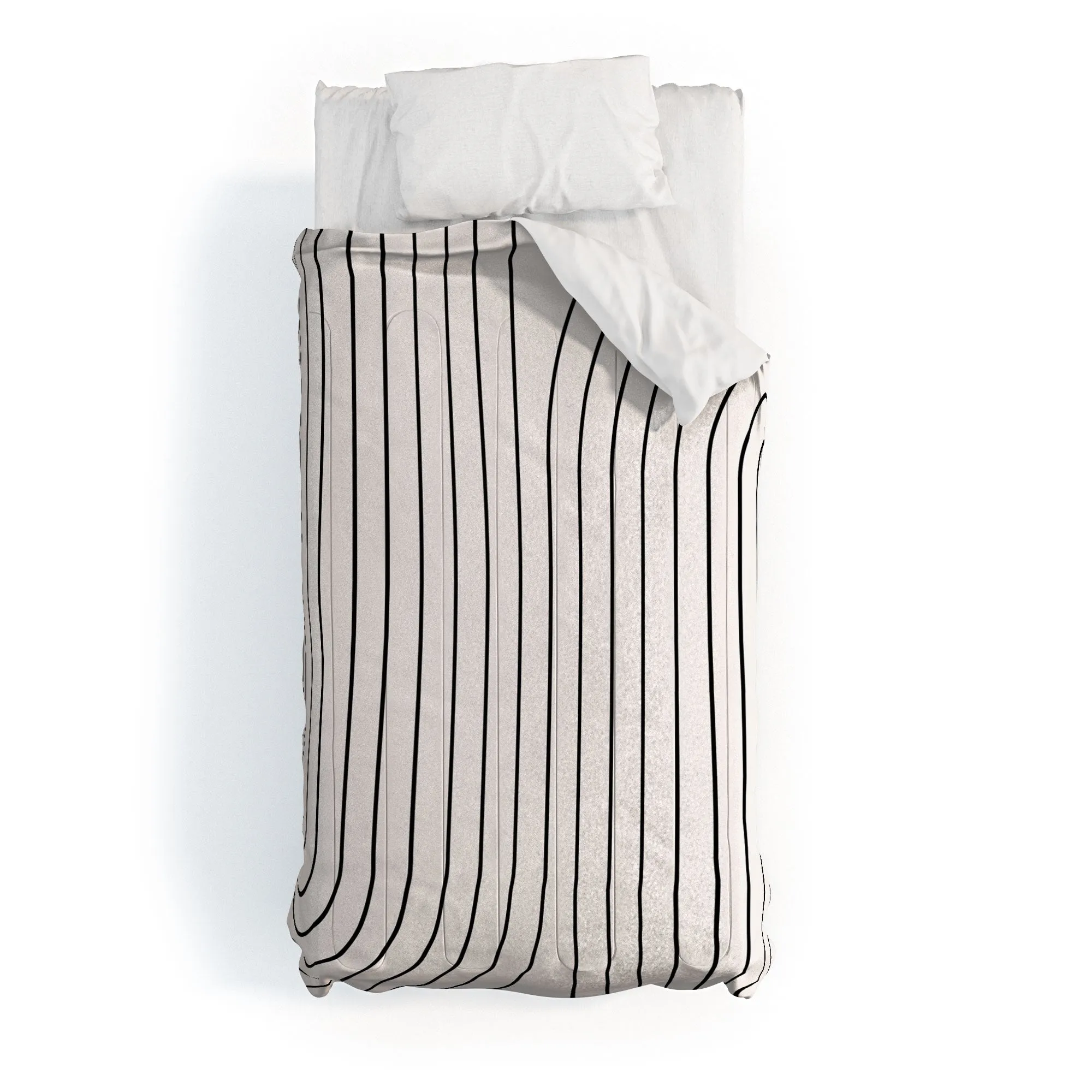 MINIMAL LINE CURVATURE BLACK AND WHITE DUVET / COMFORTER