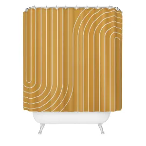 MINIMAL LINE CURVATURE GOLD SHOWER CURTAIN