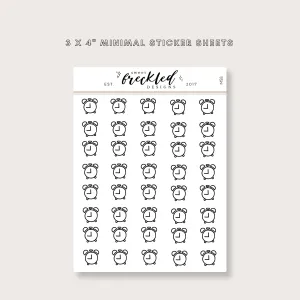 Minimalistic Mini Alarm Clock Time Stickers