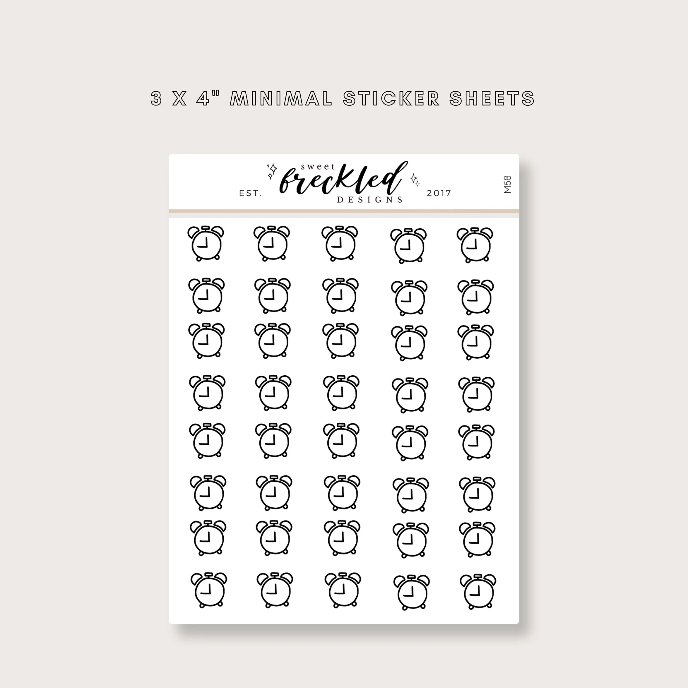 Minimalistic Mini Alarm Clock Time Stickers