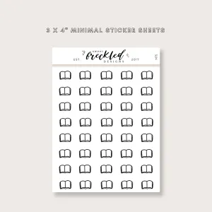 Minimalistic Mini Book Stickers (2 Style Options)