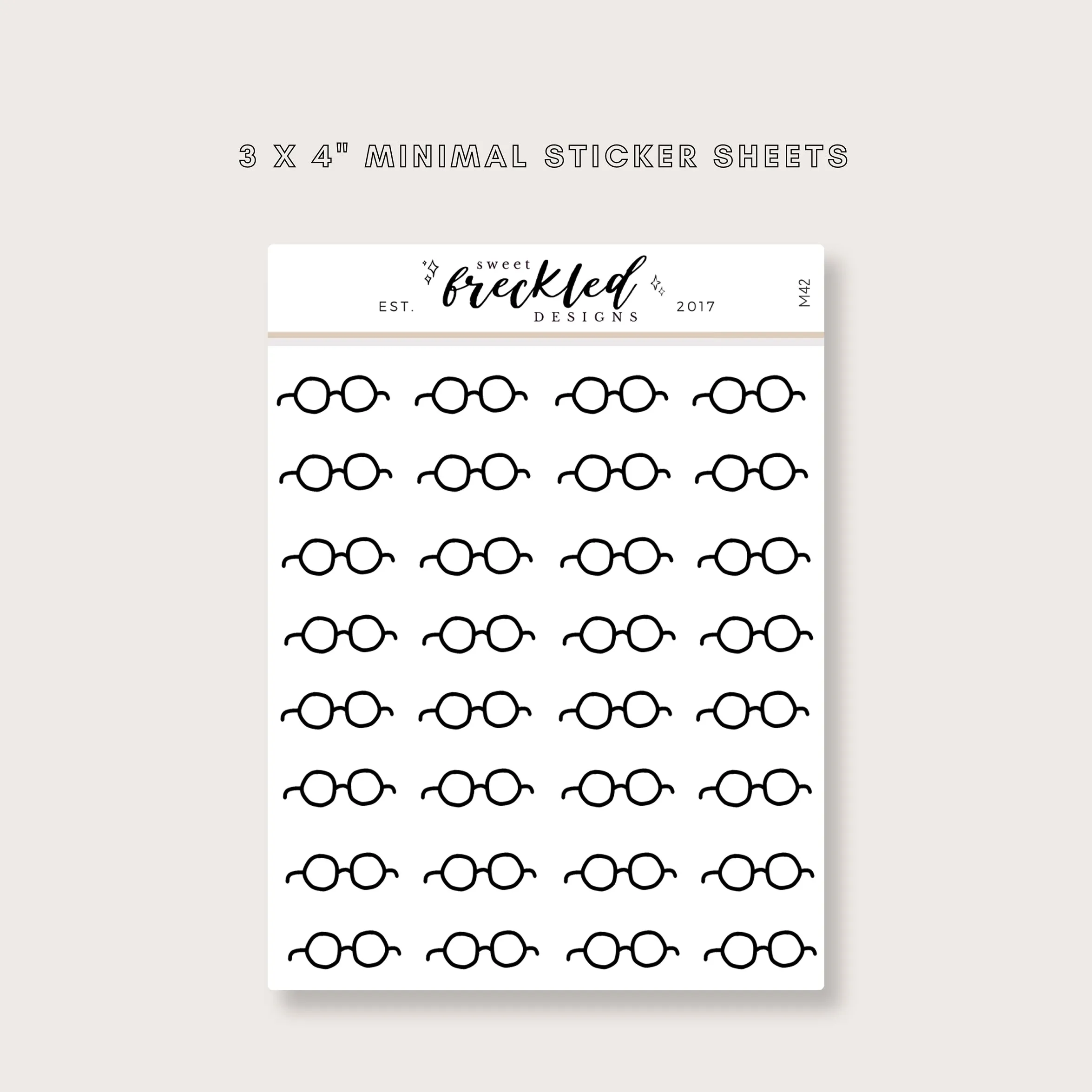 Minimalistic Mini Glasses Stickers