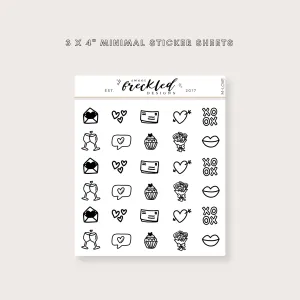 Minimalistic Mini Love Valentines Day Stickers