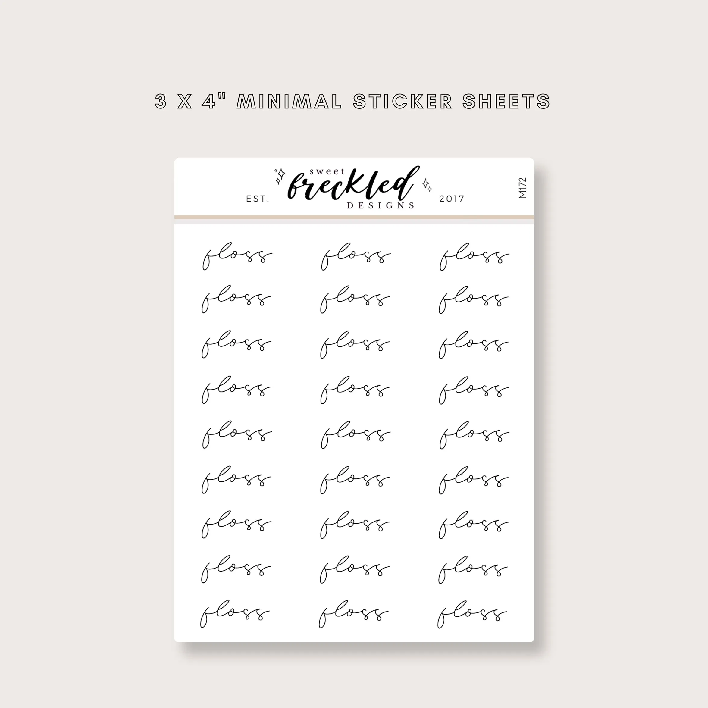 Minimalistic Script "Floss" Stickers