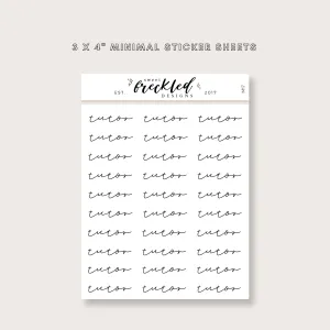 Minimalistic Script "Tutor" Stickers