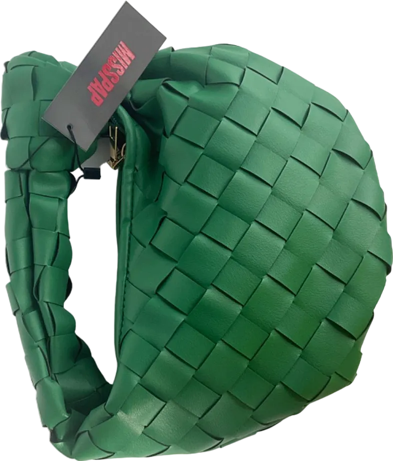 MISSPAP Green Woven Shoulder Bag