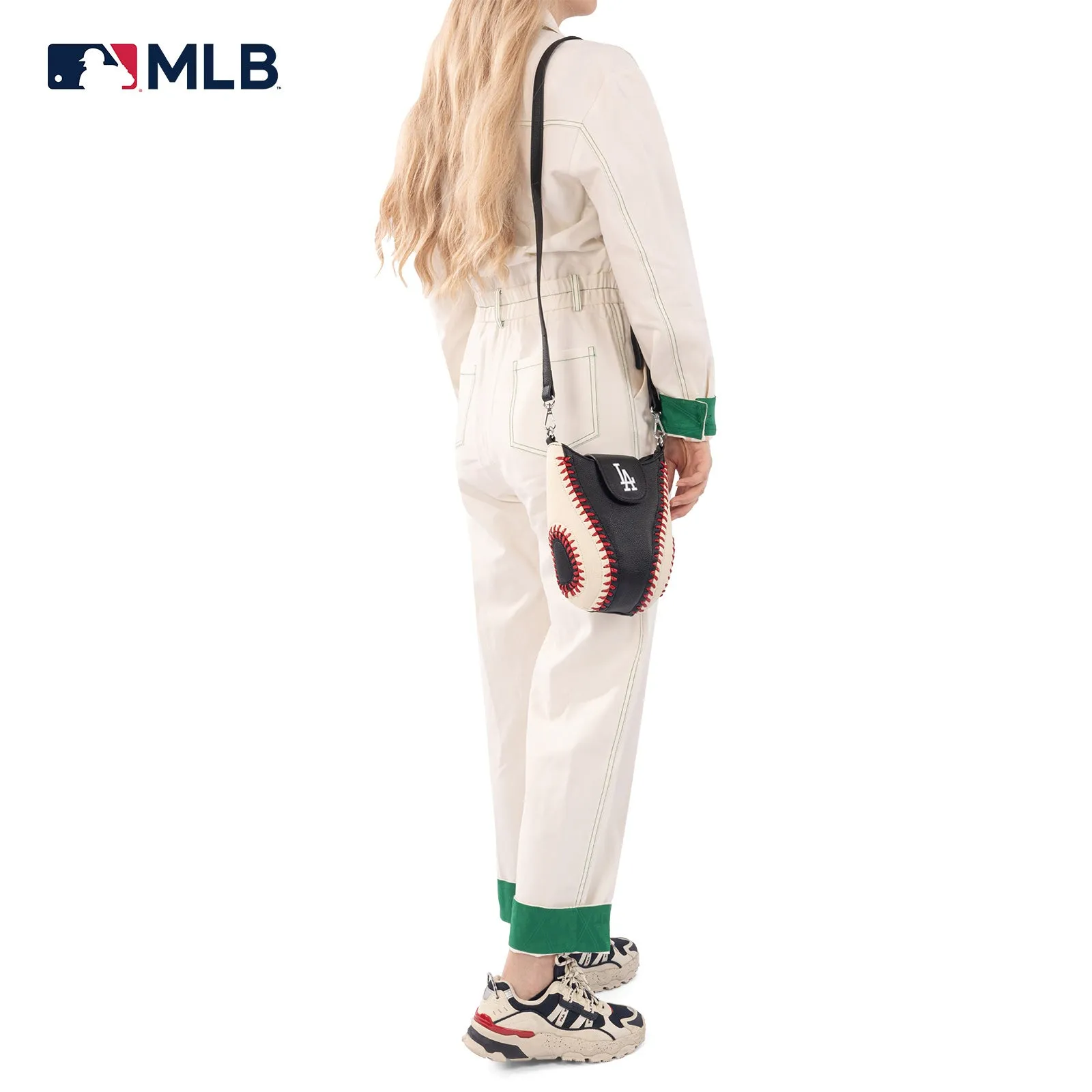 MLB-LA105   MLB Los Angeles Dodgers Team Baseball Stitch Crossbody - Black