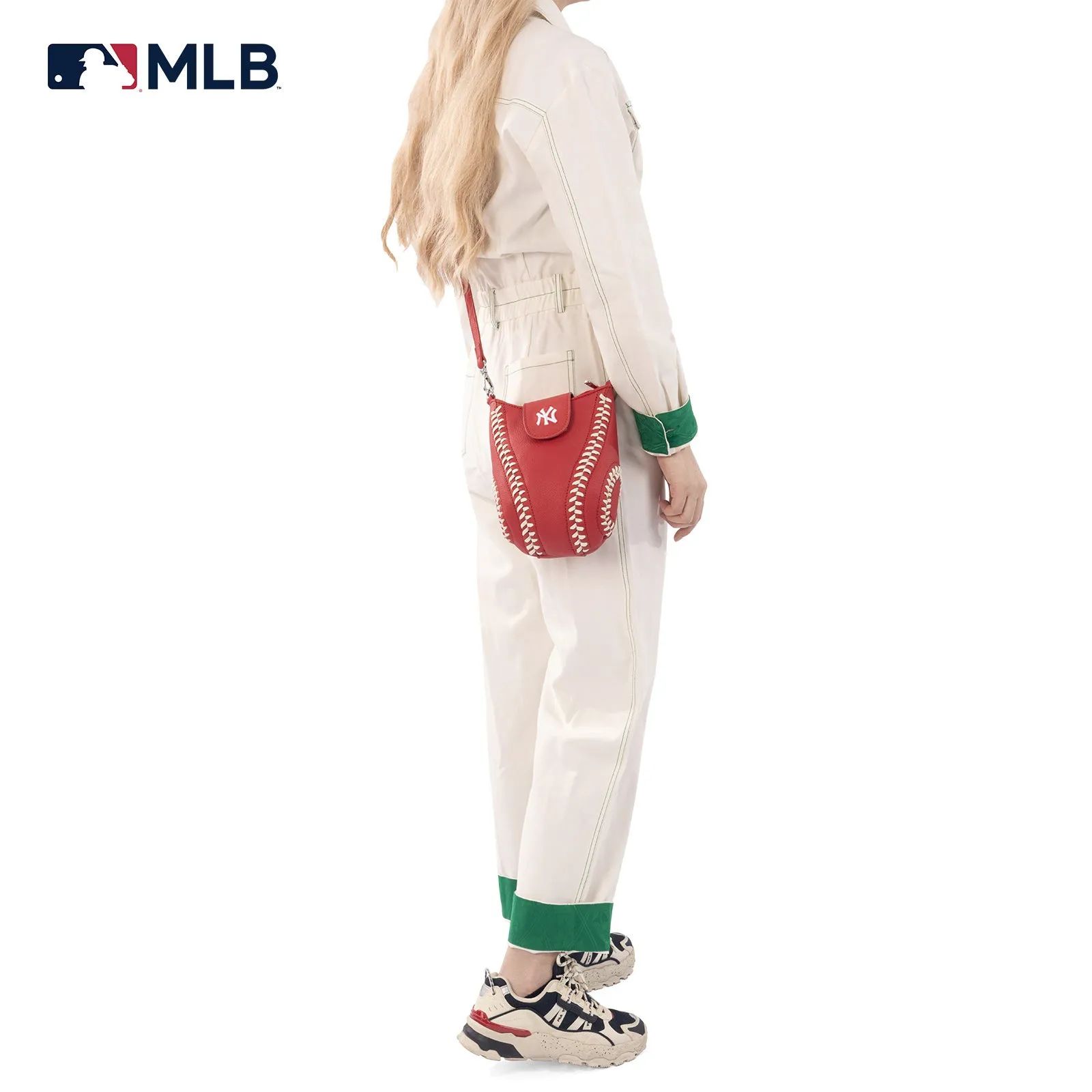 MLB-NY105   MLB New York Yankees Team  Baseball Stitch Crossbody - Stripe