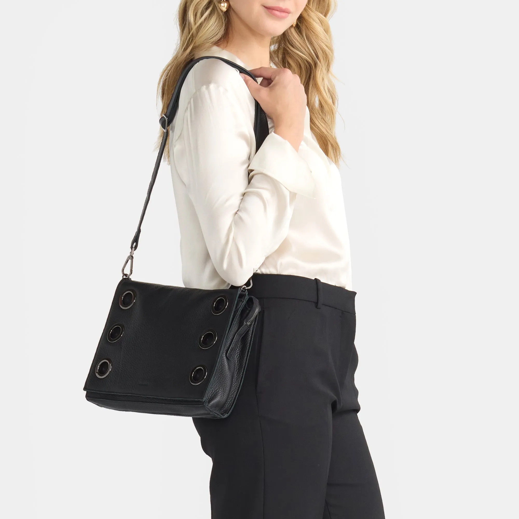 Montana Clutch | Black Lugano/Gunmetal | Lrg