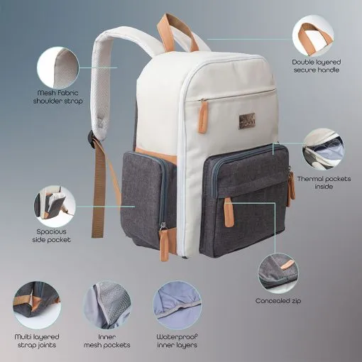 Moon – Rocco Diaper Backpack Grey Melange
