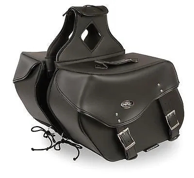 MOTORCYCLE 2PC WATERPROOF LARGE PLAIN ZIPOFF PVC THROWOVER SADDLEBAG NEW