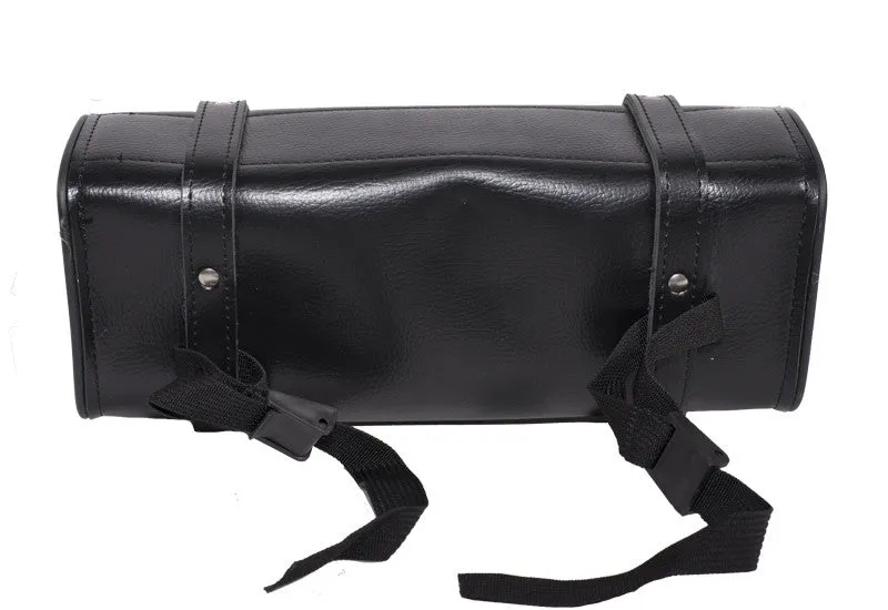 Motorcycle riding PVC 10" 2 Strap Biker waterproof Blk/Brn Live to ride toolbag