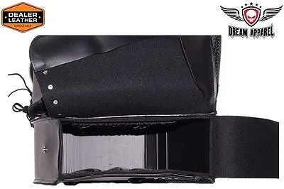 MOTORCYCLE WATERPROOF 2 PC STUD PVC SADDLEBAG WITH BRAID GREAT QUALITY