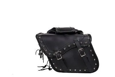 MOTORCYCLE WATERPROOF 2 PC STUD PVC SADDLEBAG WITH BRAID GREAT QUALITY