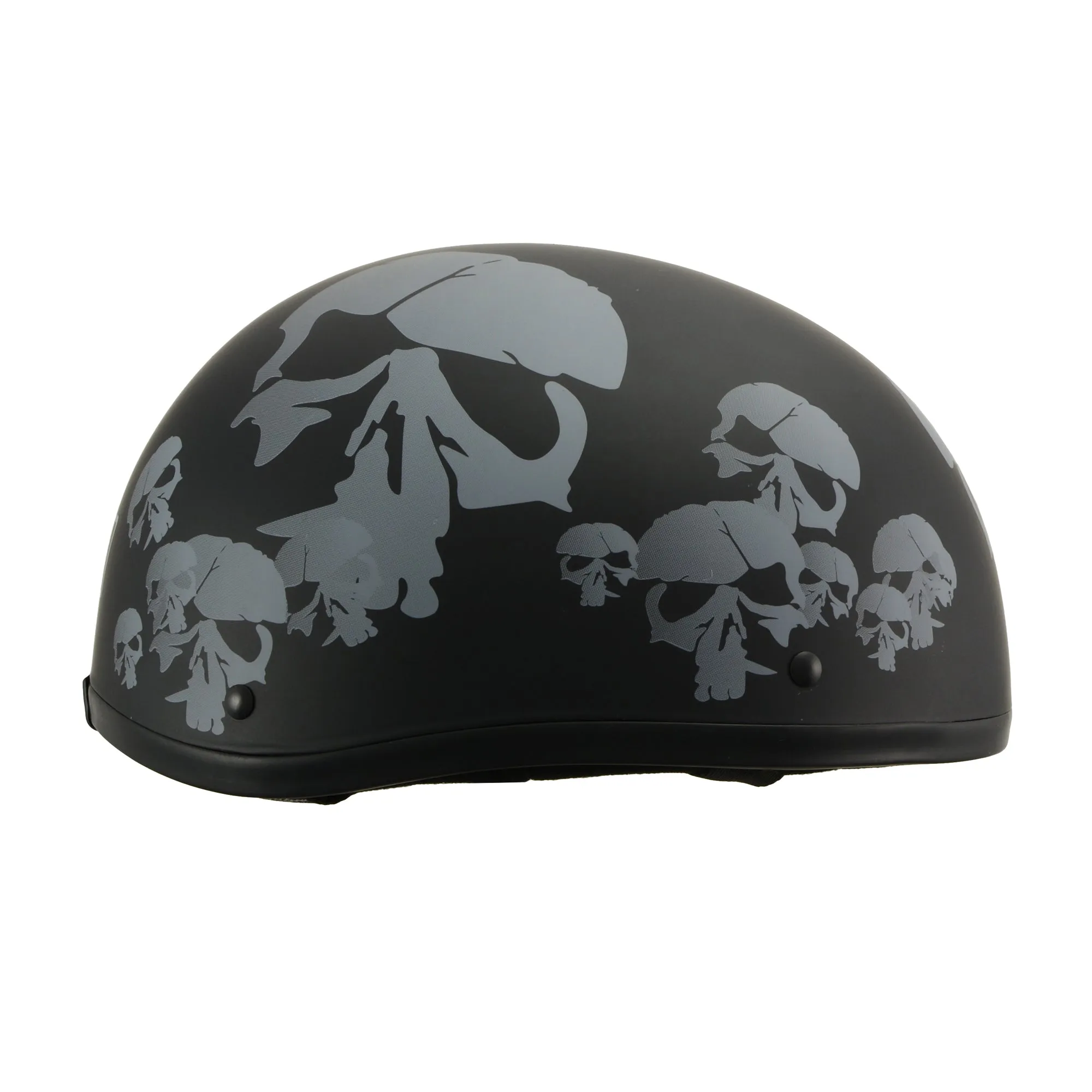 MPH America's Smallest DOT Helmet w/ Skeleton Head Graphics Matte Black