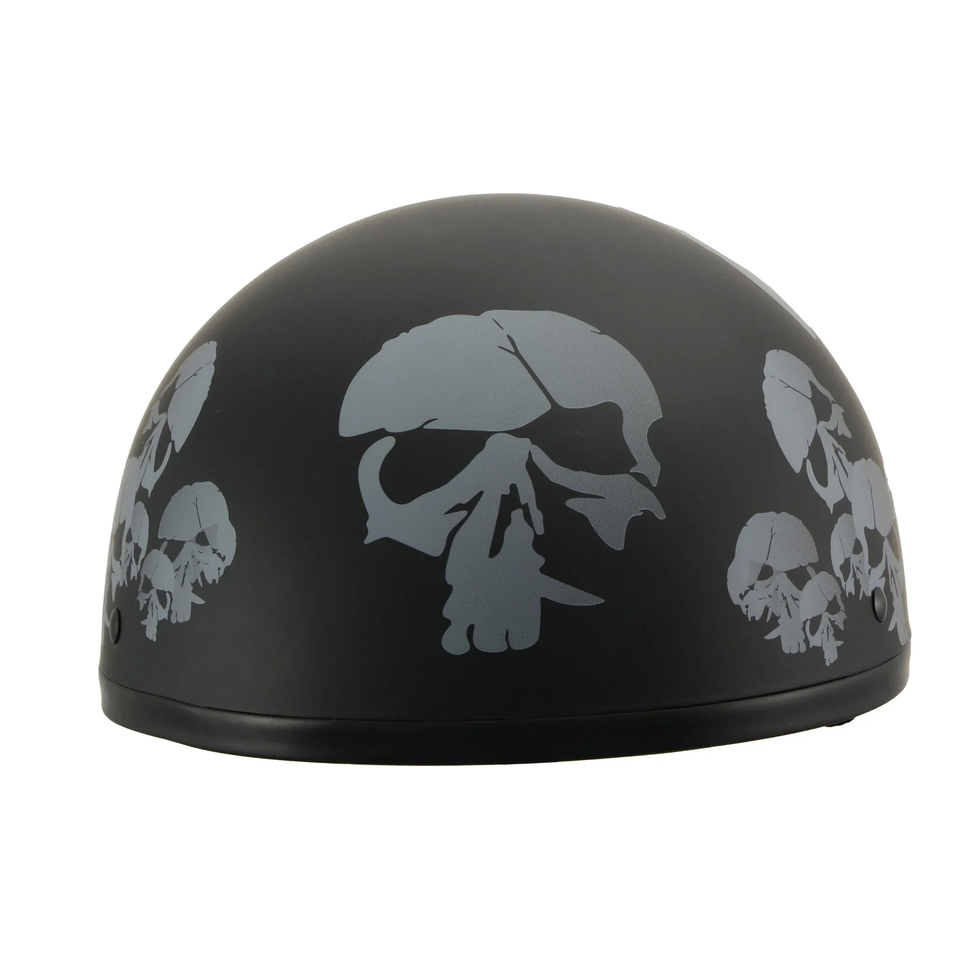 MPH America's Smallest DOT Helmet w/ Skeleton Head Graphics Matte Black