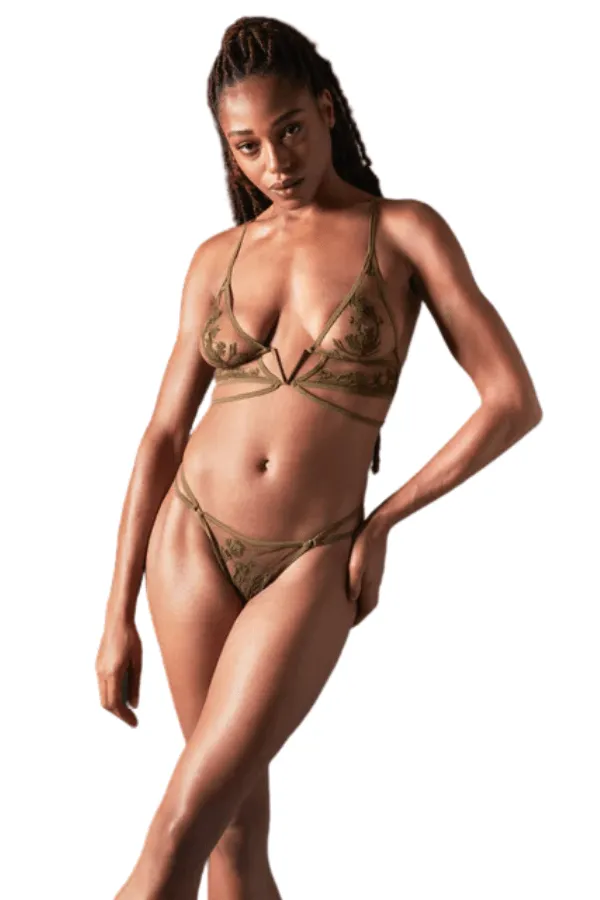 Mullberry Keyhole Bralette- Olive