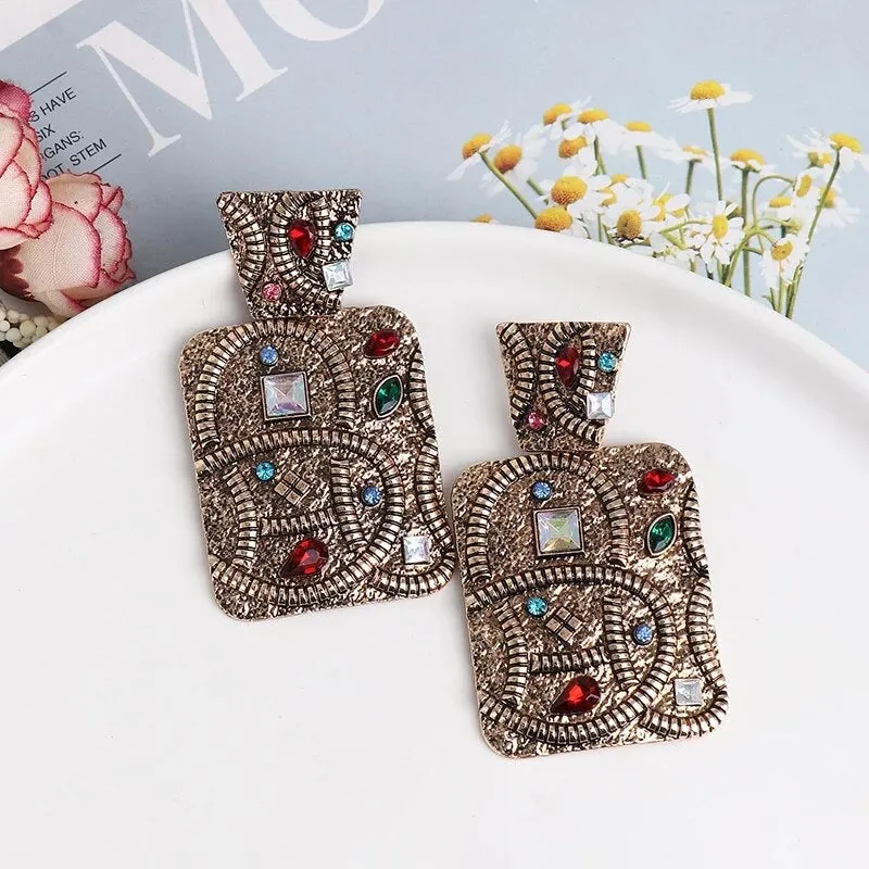 MULTI GEM STATEMENT EARRINGS