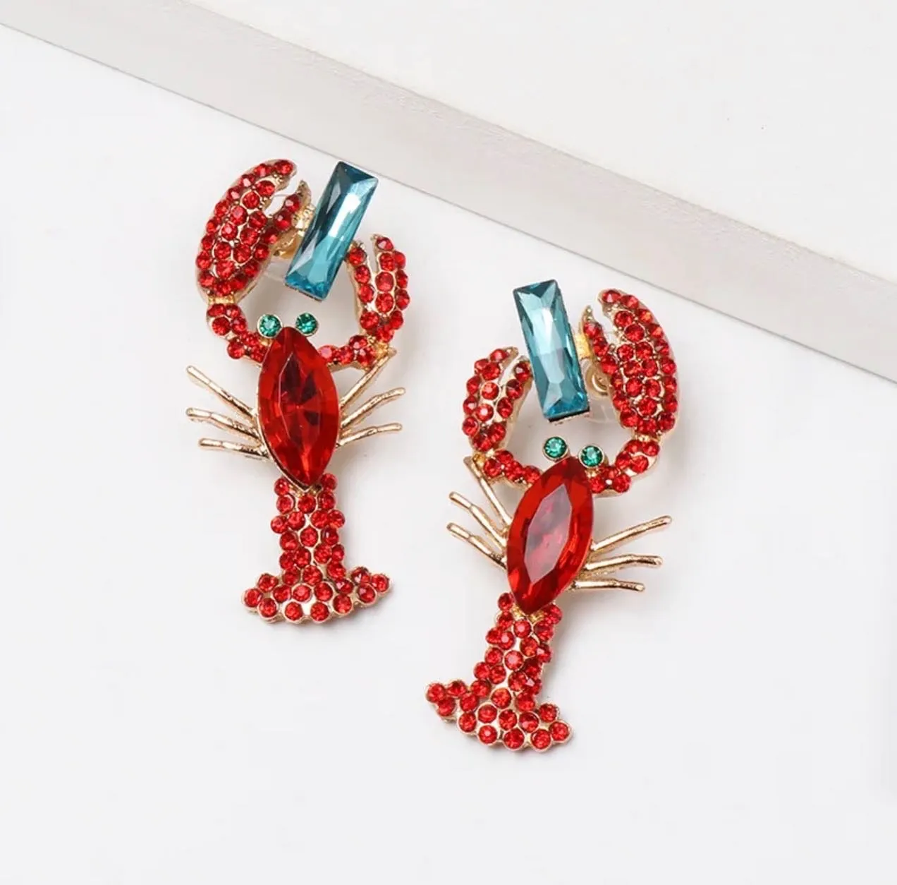 Multicolor Lobster Gemstone Statement Earrings 220-9 | Erika Williner Designs