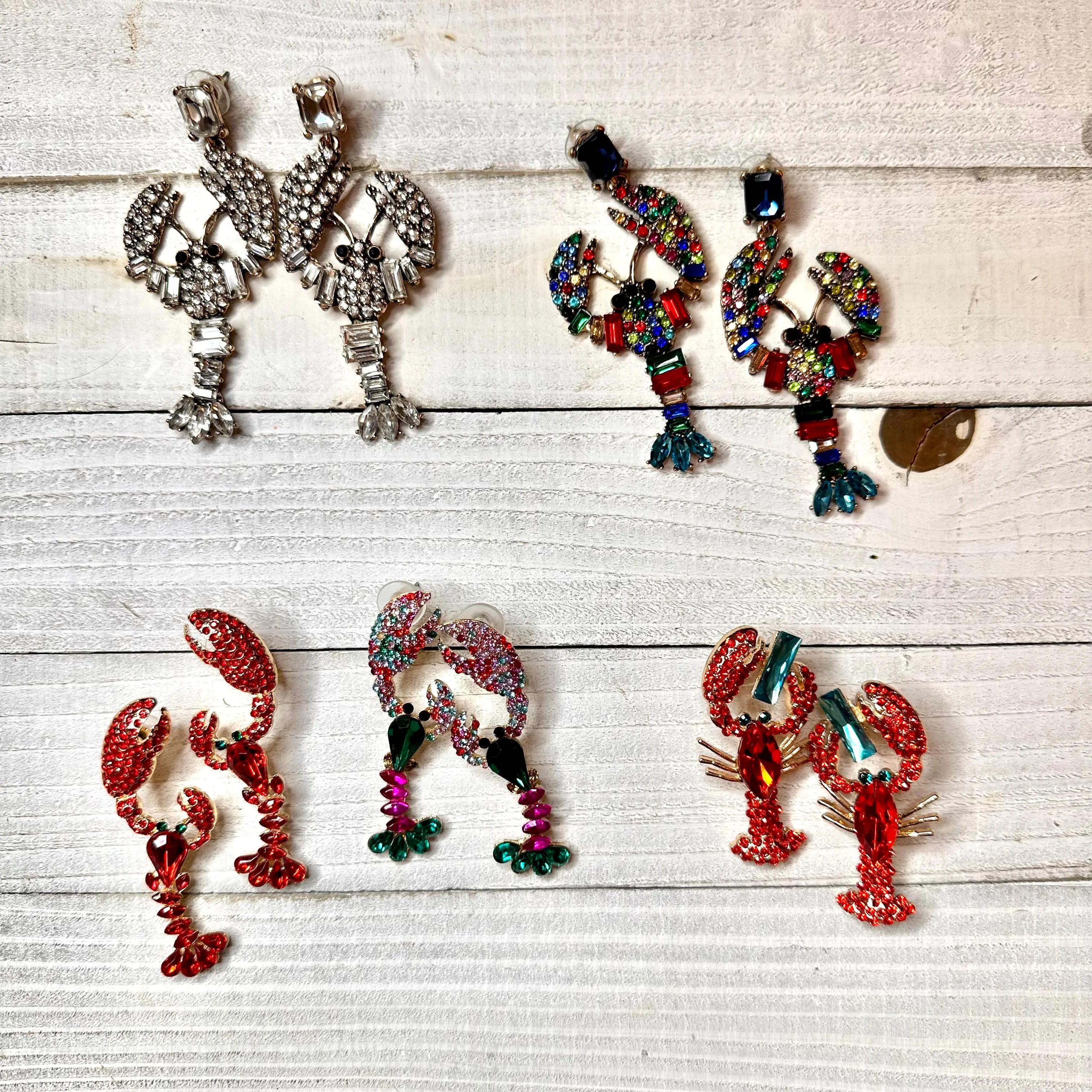 Multicolor Lobster Gemstone Statement Earrings 220-9 | Erika Williner Designs