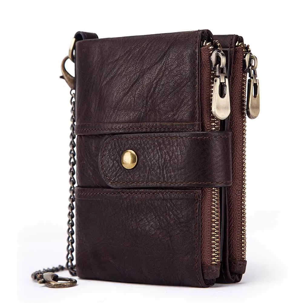 Multifunction Retro Zipper Leather Men's Wallet