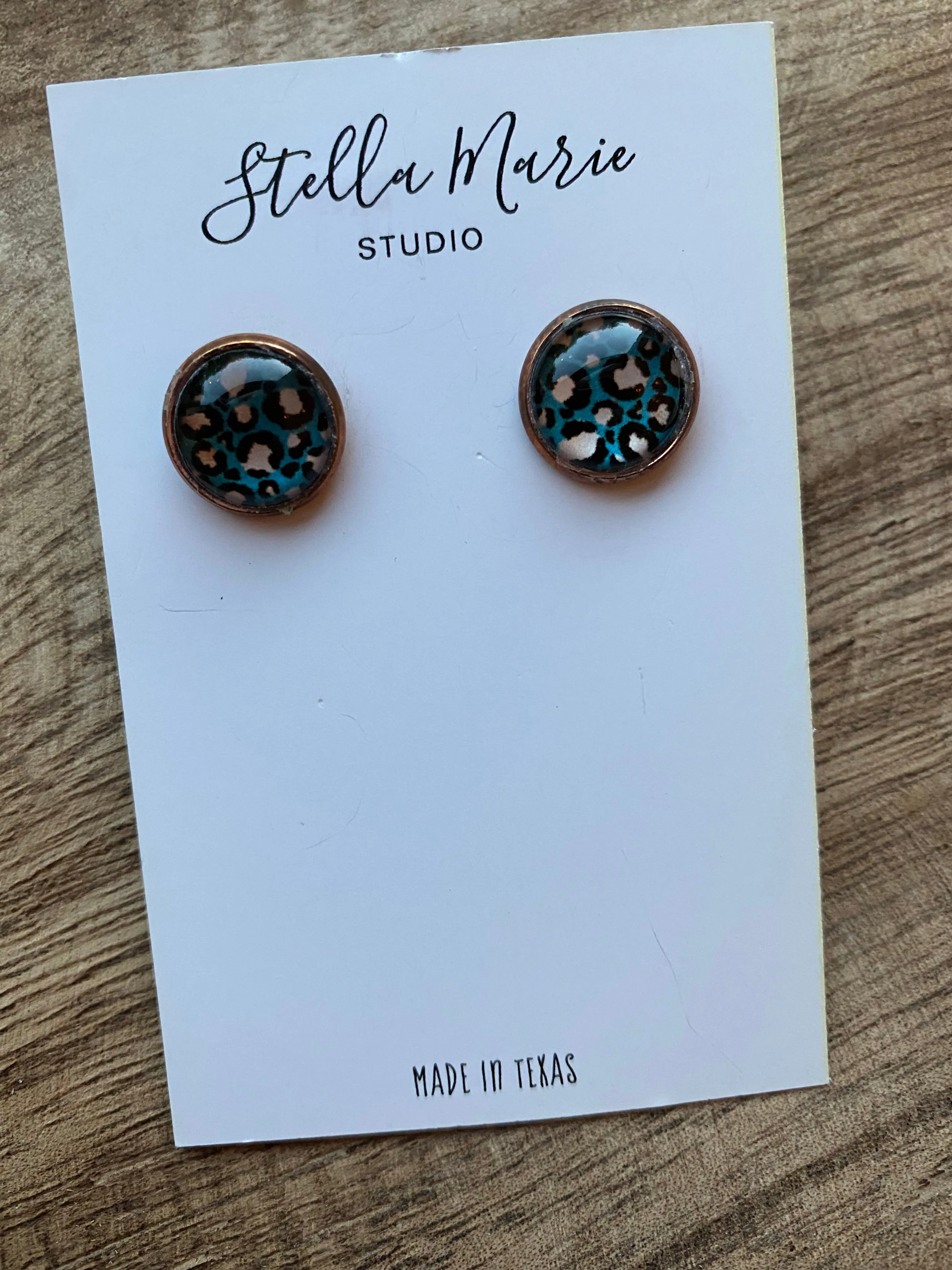 MULTIPLE OPTIONS: Metallic Leopard Print Studs