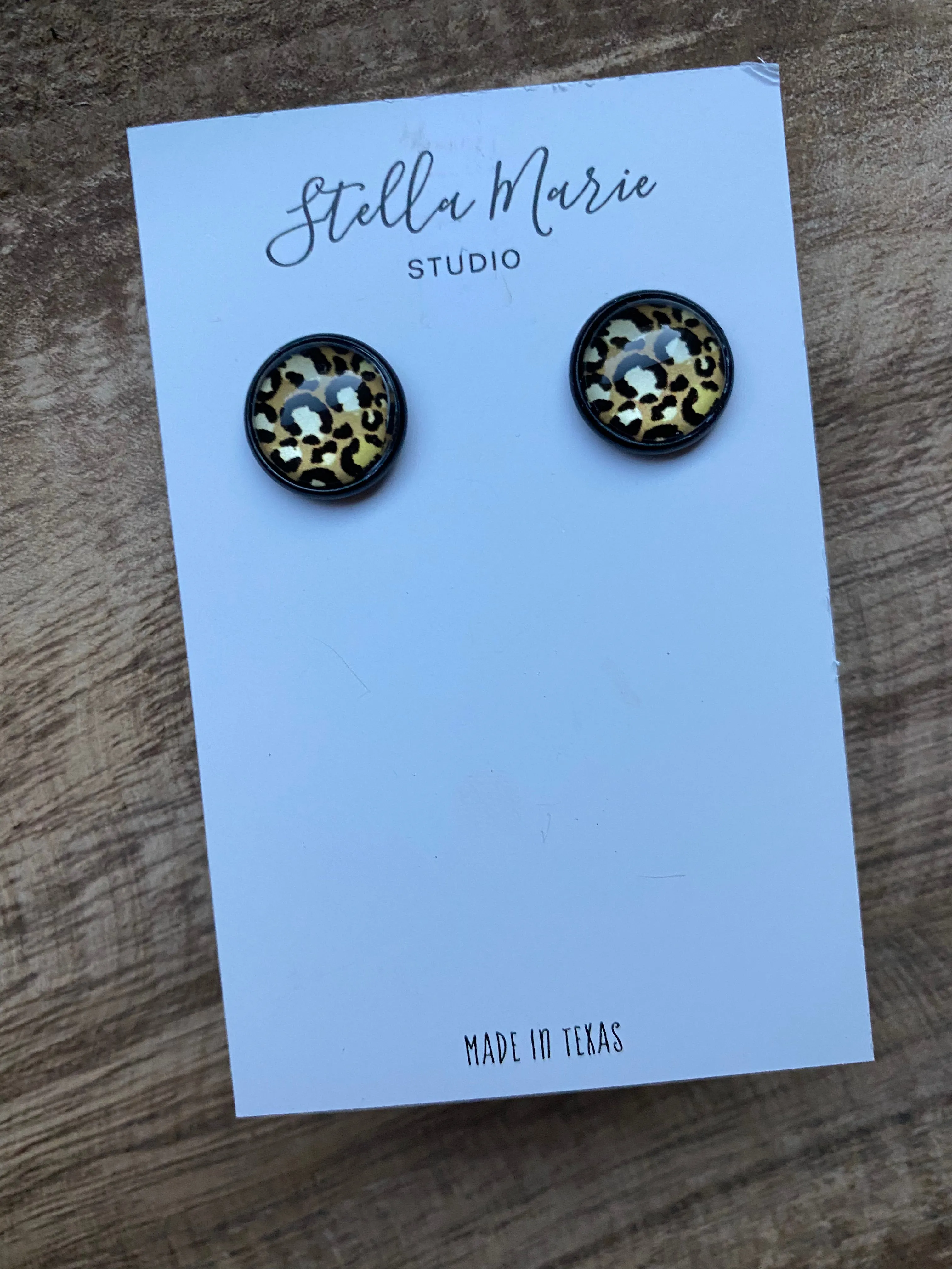 MULTIPLE OPTIONS: Metallic Leopard Print Studs