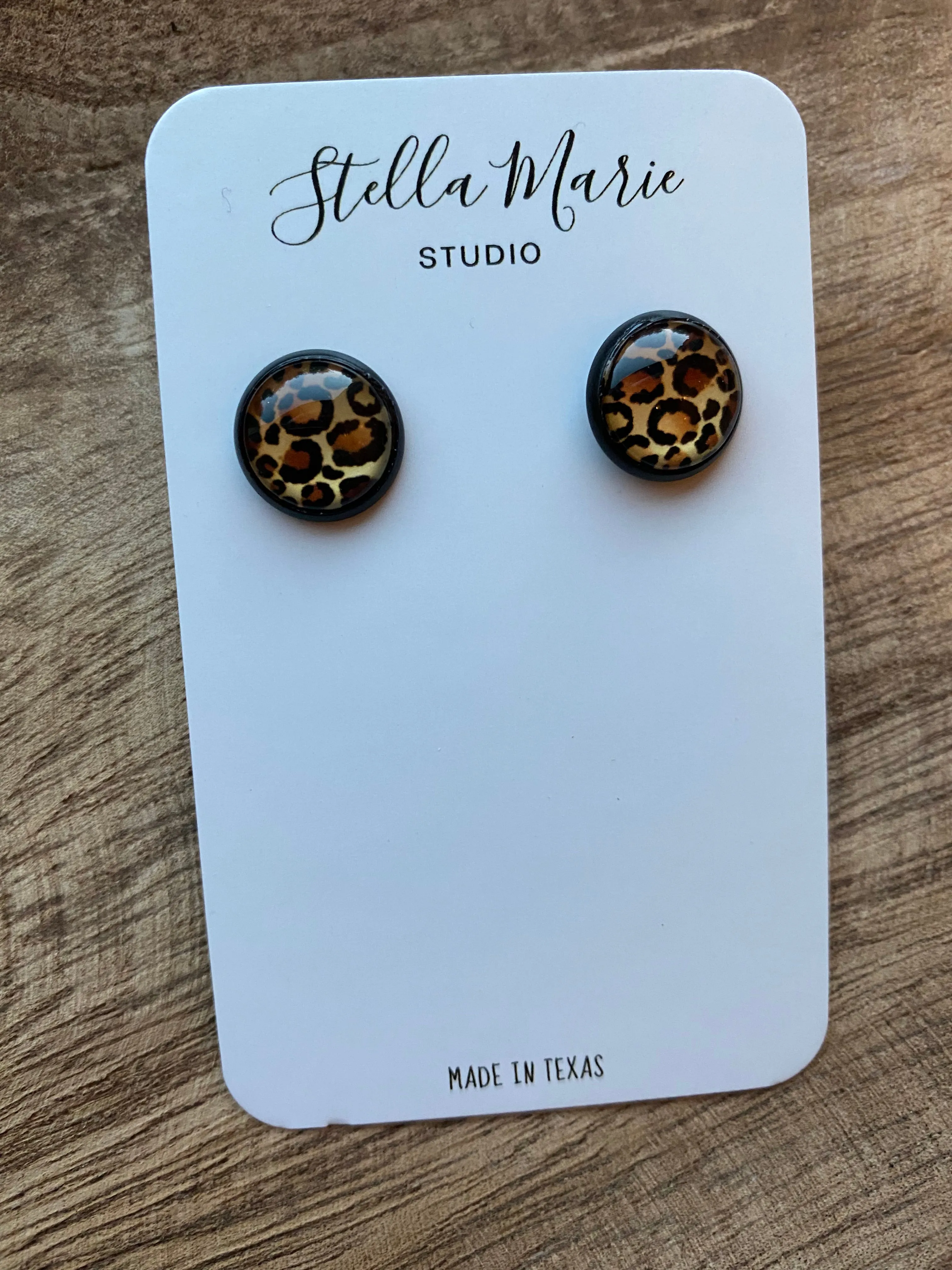 MULTIPLE OPTIONS: Metallic Leopard Print Studs