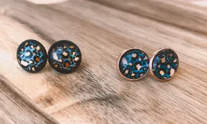 MULTIPLE OPTIONS: Metallic Leopard Print Studs