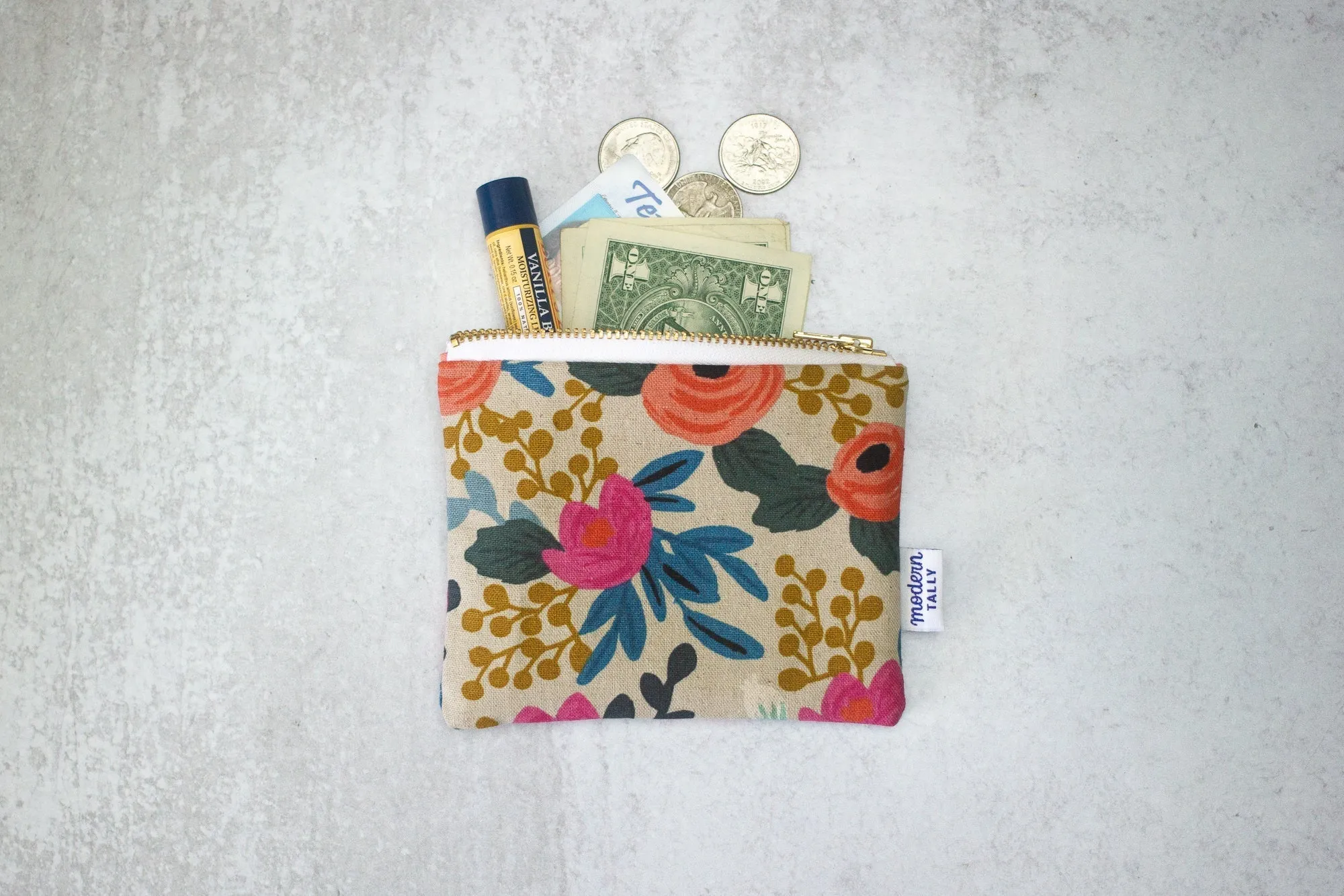 Natural Bouquet Small Zip - SECOND