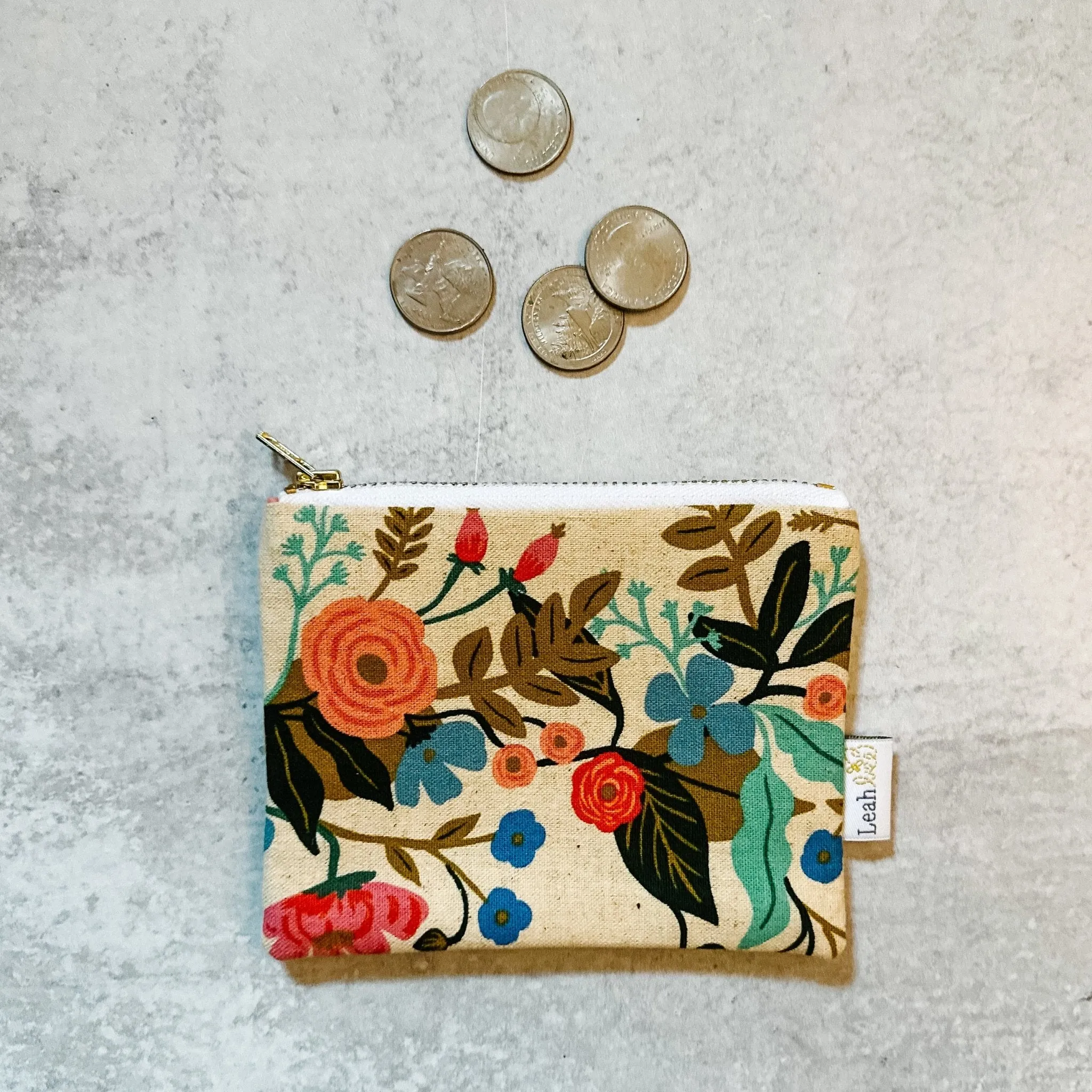 Natural Bouquet Small Zip - SECOND