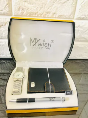 New in Keepsake box! My Wish Men's 3 Piece Gift set! Includes Wallet, Pen & Watch! Watch has new battery!