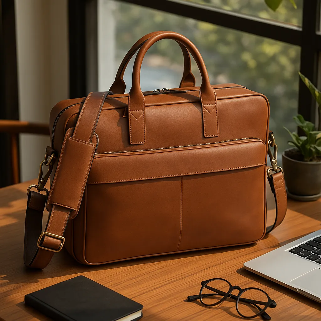 NEW YORK LEATHER BRIEFCASE BAG