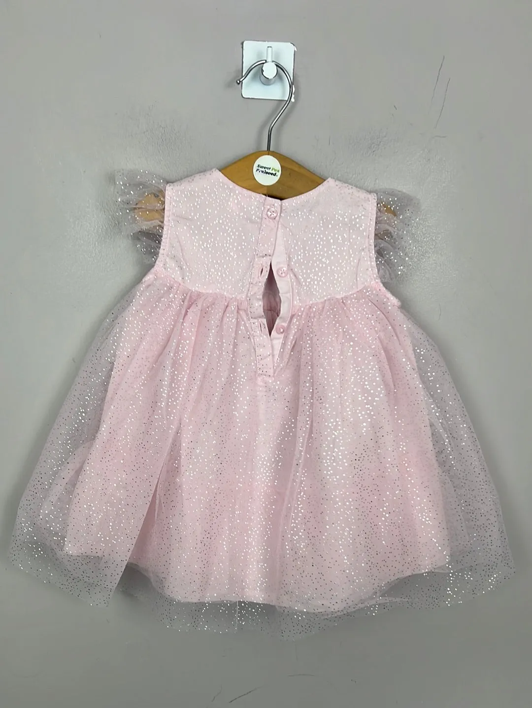 Next pink sparkle party dress 6-9m