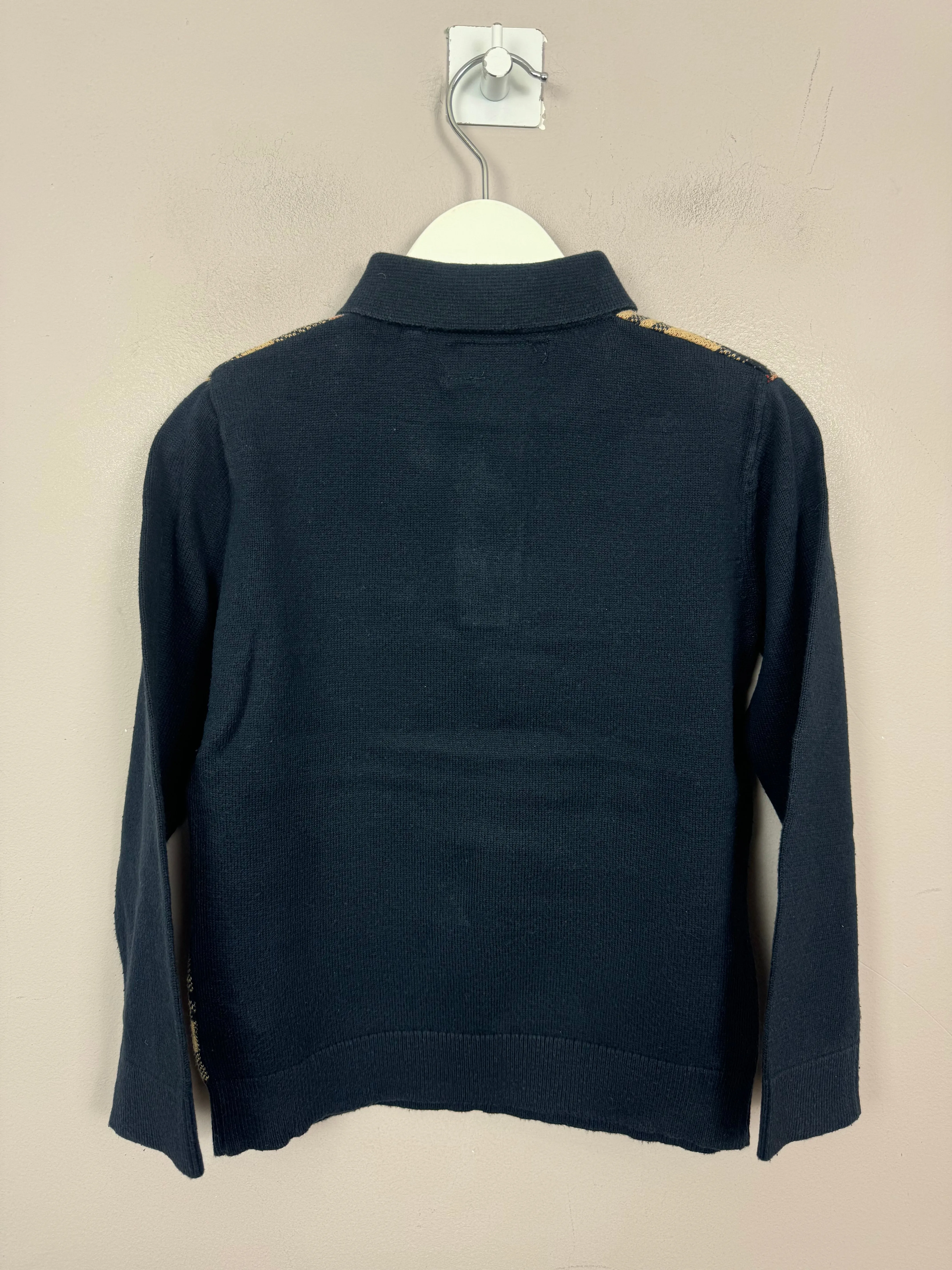 Next Tan Check Knit Polo 4y