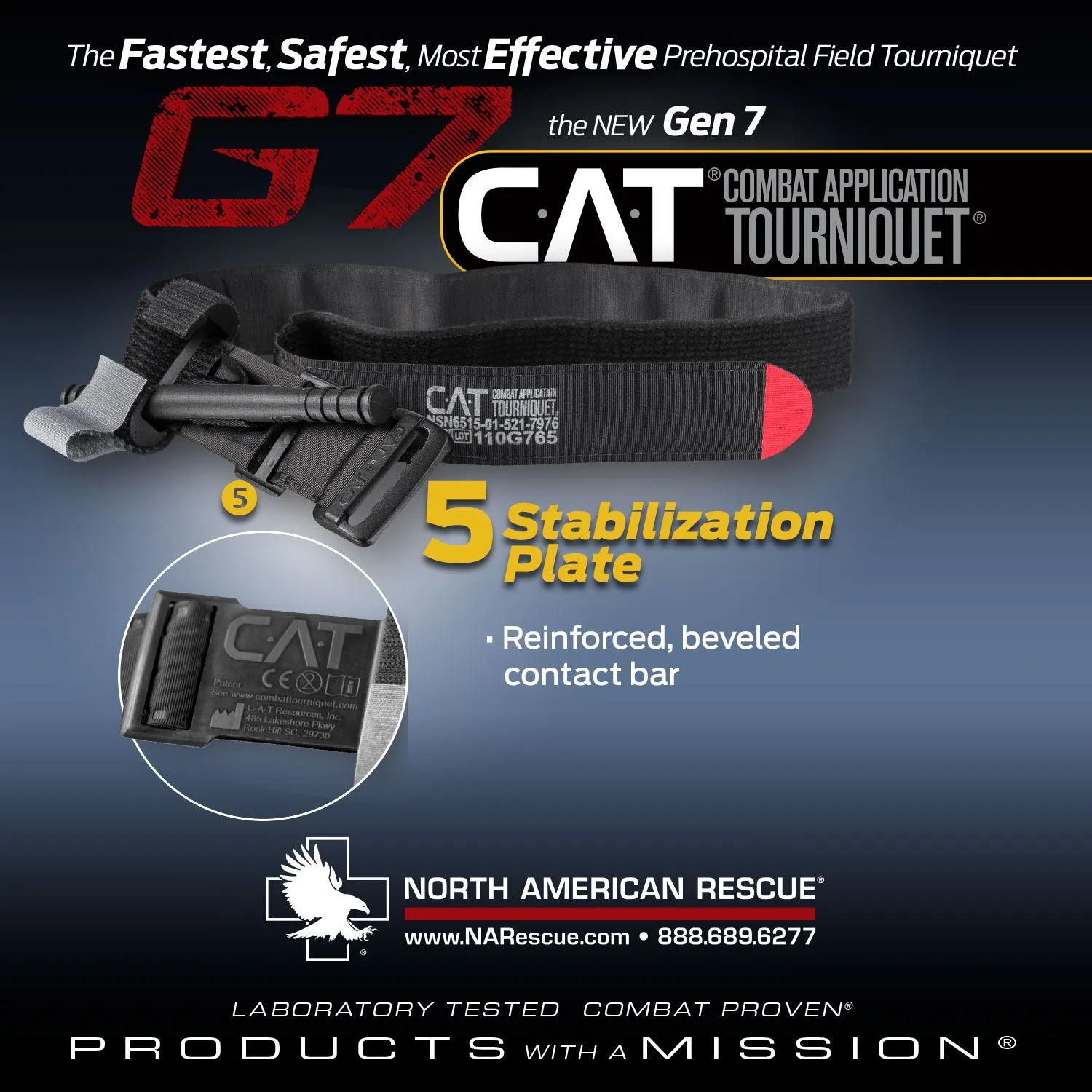 North American Rescue Combat Application Tourniquet Gen 7 CAT TQ