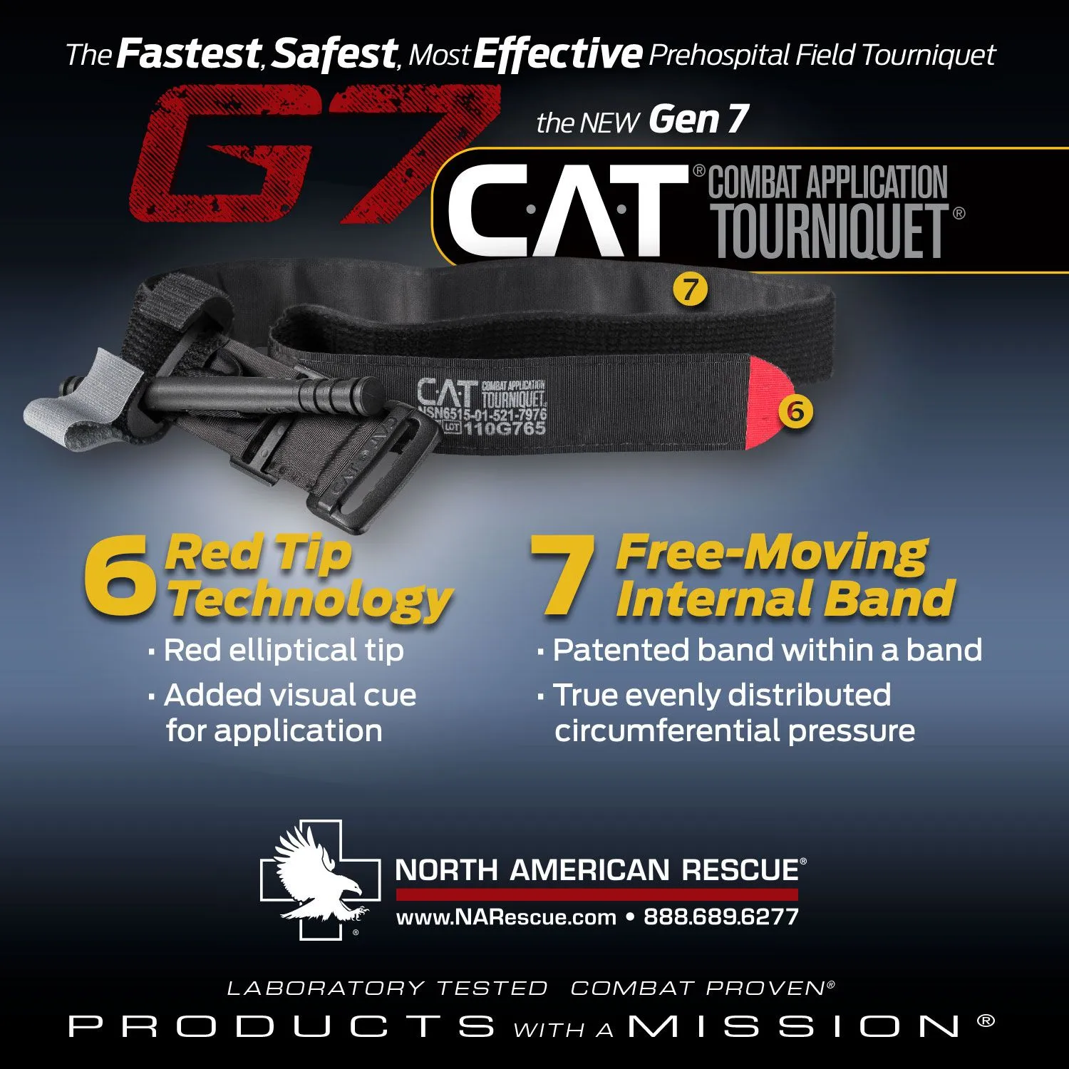 North American Rescue Combat Application Tourniquet Gen 7 CAT TQ