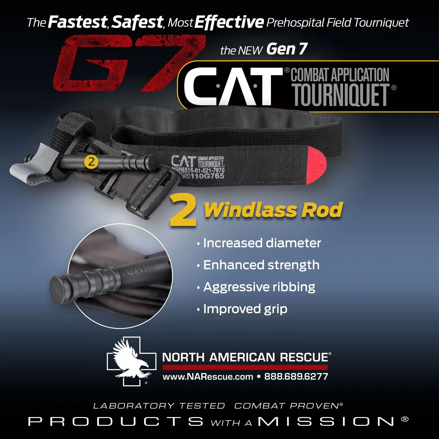 North American Rescue Combat Application Tourniquet Gen 7 CAT TQ