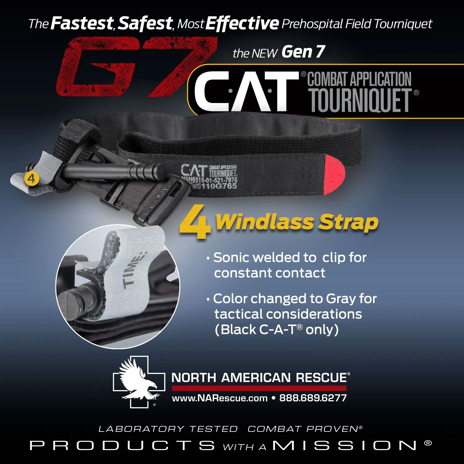 North American Rescue Combat Application Tourniquet Gen 7 CAT TQ