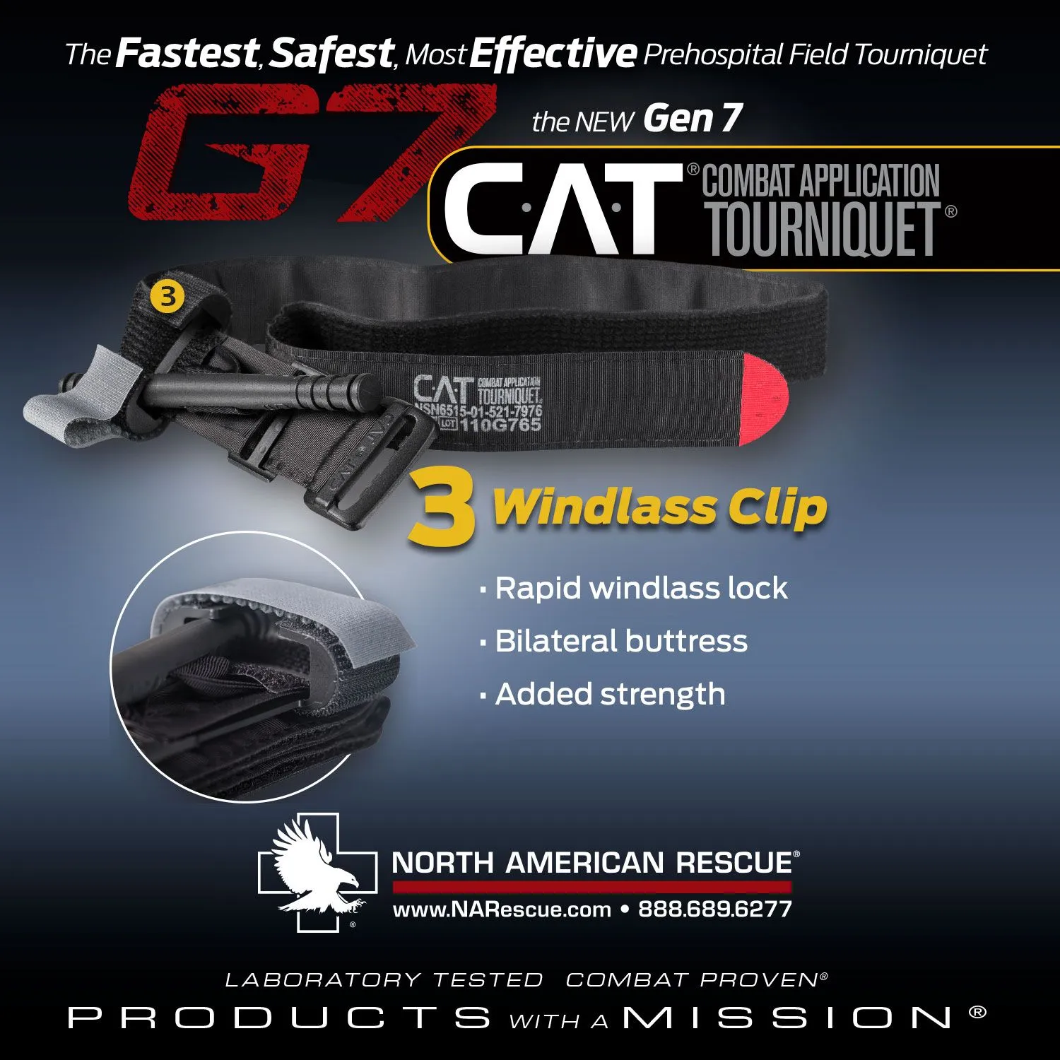 North American Rescue Combat Application Tourniquet Gen 7 CAT TQ
