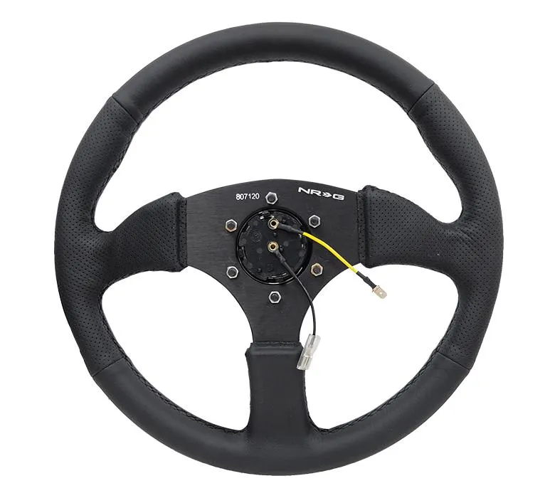 NRG RST-023MB-R 350mm Leather Reinforced Steering Wheel