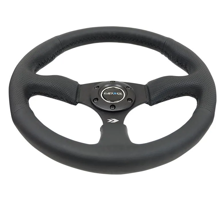 NRG RST-023MB-R 350mm Leather Reinforced Steering Wheel