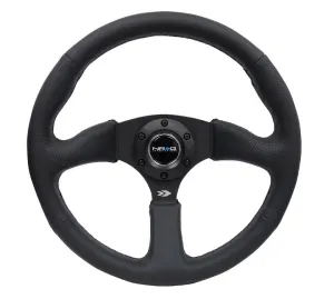 NRG RST-023MB-R 350mm Leather Reinforced Steering Wheel