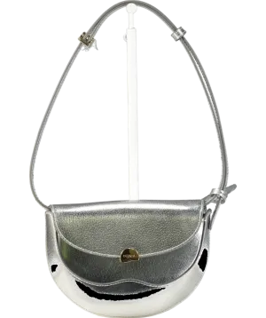 Oleada Metallic Silver Echo Leather Belt Bag