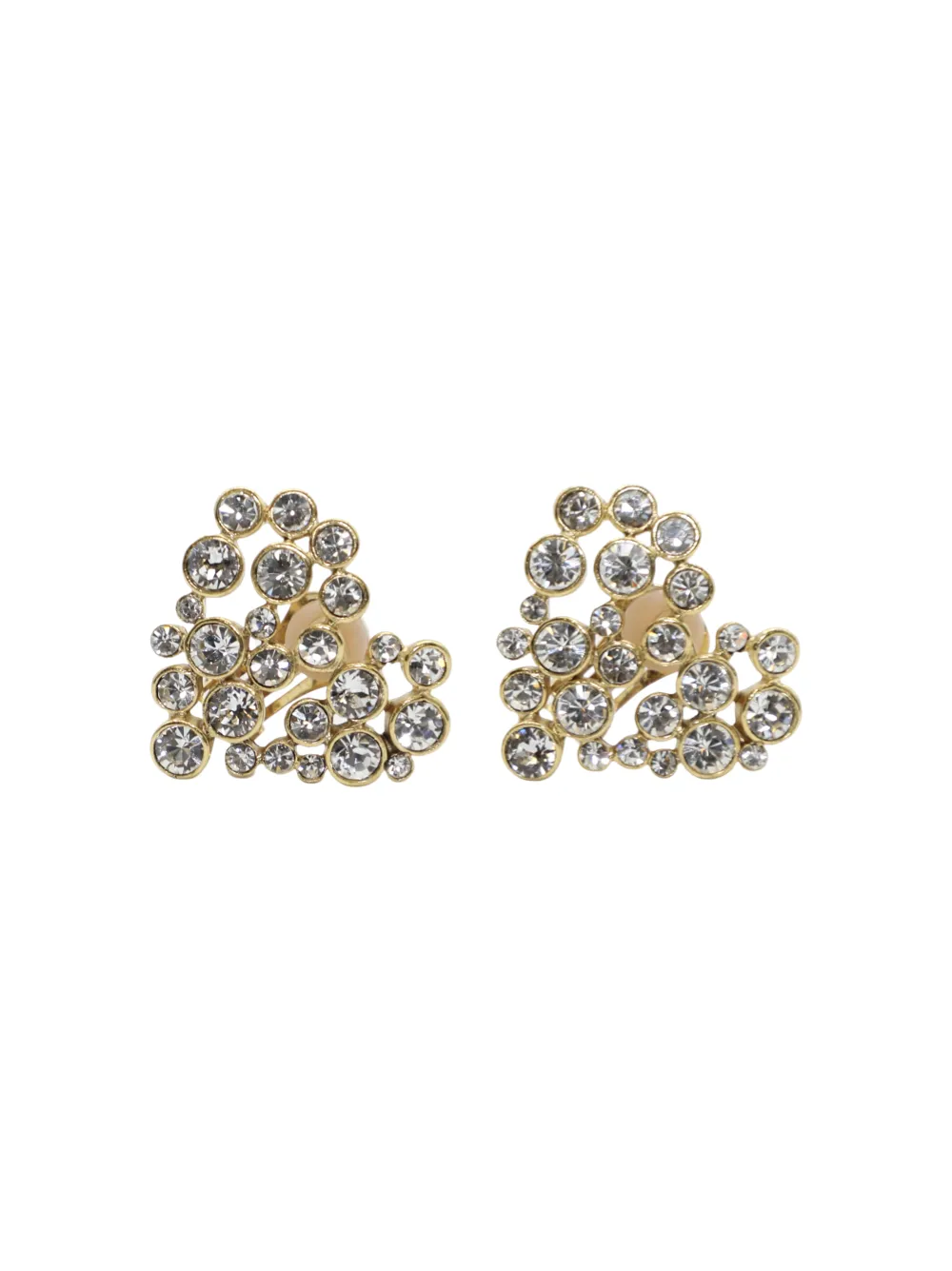 Oscar de la Renta Crystal Heart Earrings